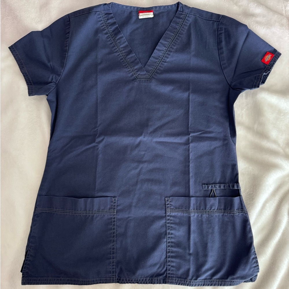 Dickies Navy Blue V-Neck Medical Scrub Top